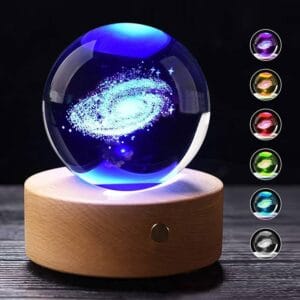 3D Color Changing LED Crystal Ball – Galaxy