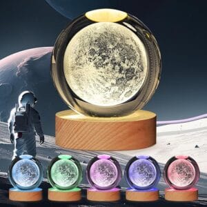 3D Color Changing LED Crystal Ball – Moon