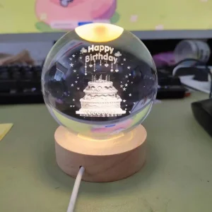 Birthday Gift Crystal Ball LED Light (Happy Birthday Design)